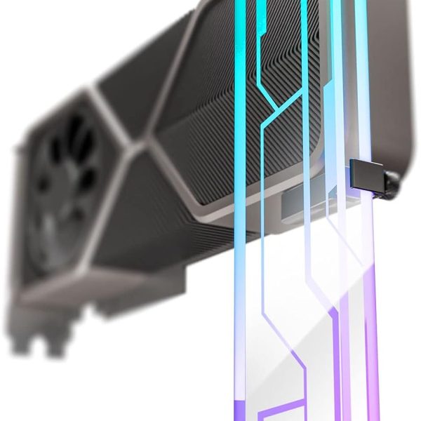 Antec RGB GPU Support Bracket, Graphics Card Holder, Addressable RGB 5V 3PIN RGB Connector. Tempered Glass Black(LS)