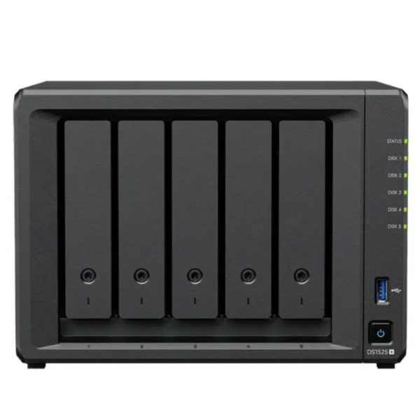 Synology DiskStation DS1525+ 5-Bay 3.5' , 2x 2.5 GbE (Tower), AMD Ryzen Quad Core 2.2GHz, 8GB RAM, x USB3.2, 2x Expansion 3YW