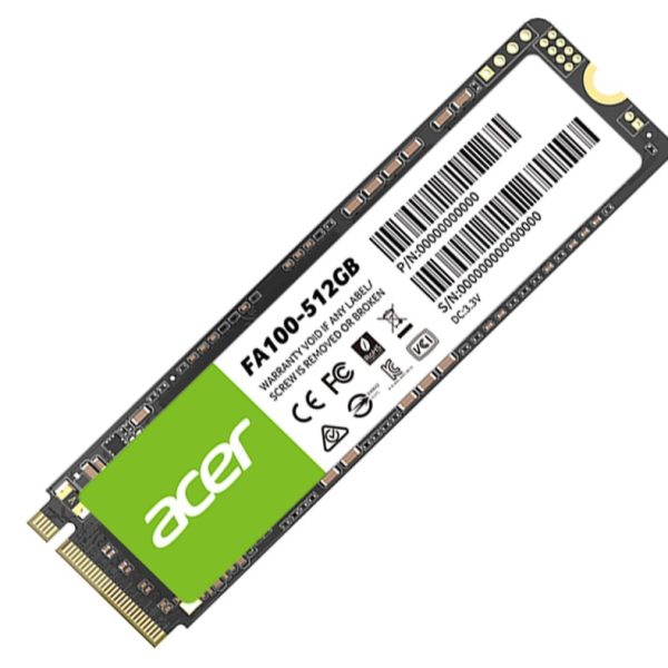 ACER FA100-512GB SSD M.2 NVMe PCIe Gen 3*4 Read speed 3300MB/ sWrite Speed 2200MB/s  BL.9BWWA.119 - 5 Year Warranty