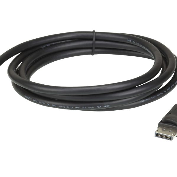 Aten 2m DisplayPort Cable, supports up to 3840 x 2160 @ 60Hz, 28 AWG copper wire construction for high-definition media connections