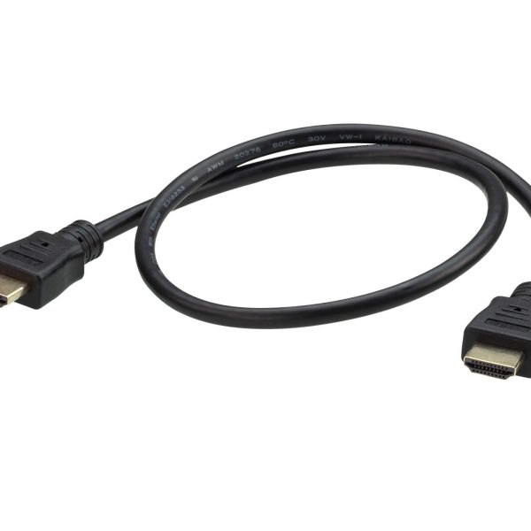 Aten 0.6m 4K HDMI High Speed Ethernet cable, supports up to 4096 x 2160 @ 60Hz, High quality tinned copper wire with Gold-plated connectors