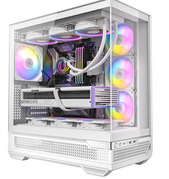 Antec C7-ARGB ATX,E-ATX Panoramic 270 View, USB-C, 4x ARGB PWM Fans. Side Radiator. RTX 5090, 9700x Back Connect MBs, Flip Door, White Case