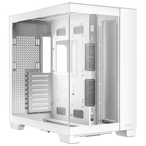 Antec C8 E-ATX, mATX, ITX, Seamless Edge View Front and Side, USB-C, 4mm Tempered Glass, 360mm liquid cooler top, bottom, side. 2x USB 3.0 White Case
