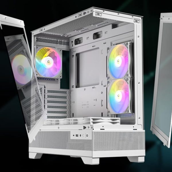 Antec CX700 ARGB White, ATX, USB Type-C 3.2 Gen 2, Tool Free Panels, Vertical Cooling, 3x 120mm PWM ARGB Fans, Heat dissipationg Gaming Case