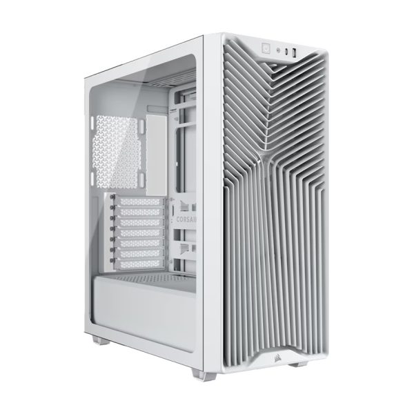Corsair 3200D RS Mid-Tower PC Case - White, ATX mATX ITX, TG panel, 400mm GPU, 165mm CPU, 360mm rad, USB-C, 7 slots, 2x2.5 1x3.5, 2yr wty, steel TG