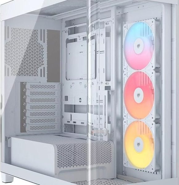 Corsair FRAME 4500X RS-R ARGB Panoramic Glass Mid-Tower PC Case White: 460mm GPU, 185mm CPU cooler, ARGB, USB 3.1, E-ATX support, smart cable routing