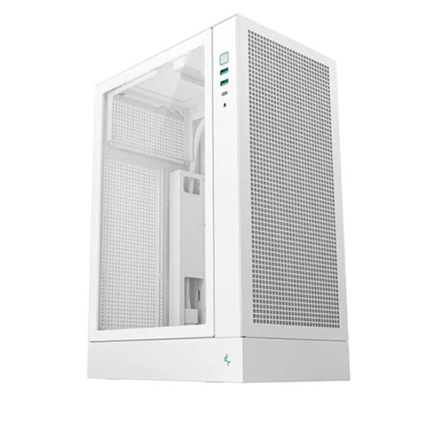DeepCool CH170 PLUS WH Vertical Micro-ATX Compact Case, USB3.0×2, Gen2 Type-C x1, Audio/Mic×1