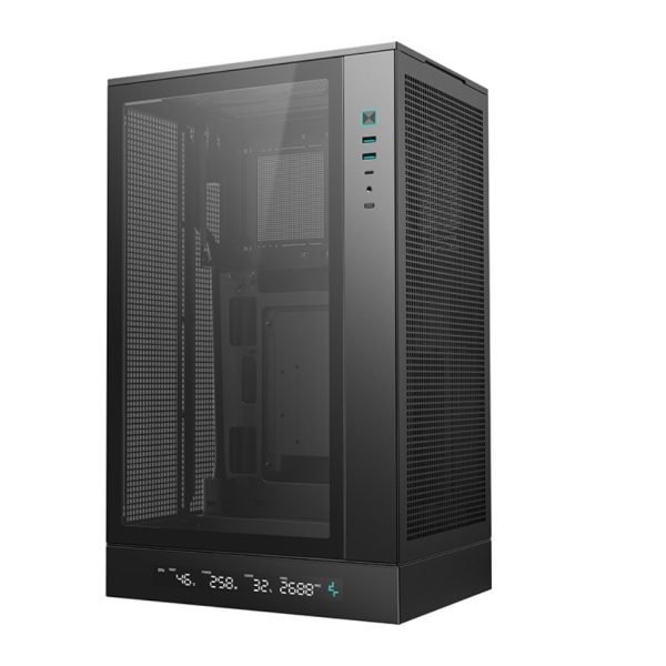 DeepCool CH270 DIGITAL M-ATX Case, Full sized Air Cooler Support,360mm AIO support, USB3.0/Type-C/Hybrid audio ports in I/O,3 Dust Filters