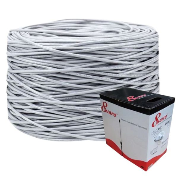 8ware CAT6 UTP Cable 305m Roll - Grey White Full 0.55mm Copper UTP stranded Ethernet LAN Network 24AWG 0.55cu 2x4p pvc Jacket