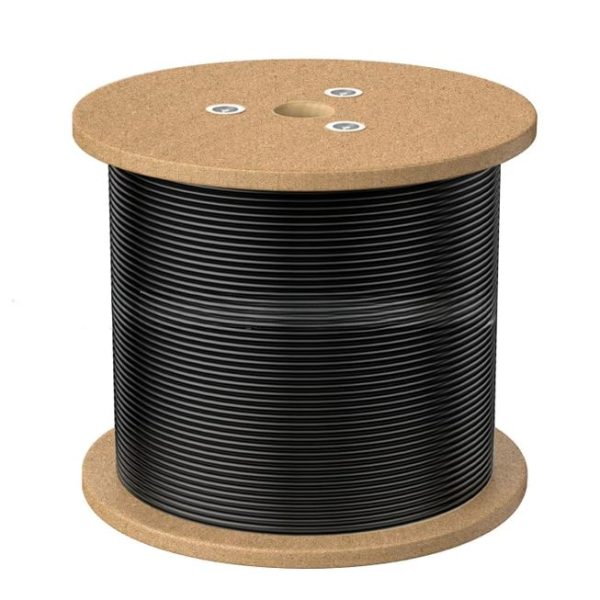 8Ware 305m CAT6A UTP LAN Network Cable Roll 23AWG PVE HDPE 7.4mm UV Stabilised Jacket Wooden Reel Outdoor Black