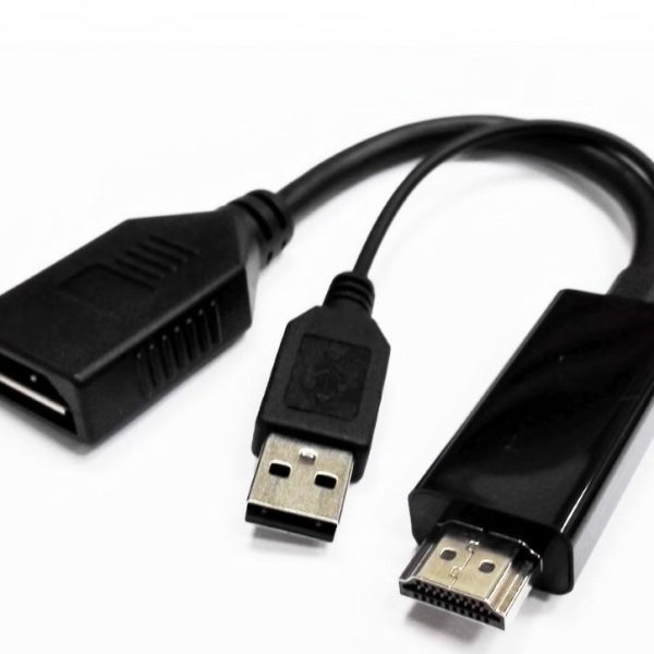 8Ware 4K HDMI to DP DisplayPort Male to Female Active Adapter Converter Cable USB powered