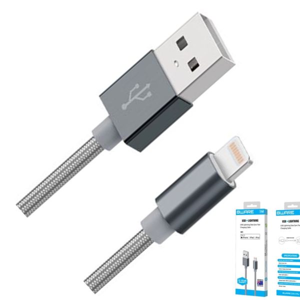 8Ware Premium 1m Apple Certified USB Lightning Data Sync Fast Charging Cable for iPhone X XS XR Max 8 7 6 iPad Air Mini iPod Retail Pack