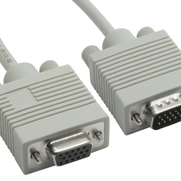 8Ware VGA Extension Cable 3m - 15 pins Male to 15 pins Female for Monitor PC Molded Type Grey