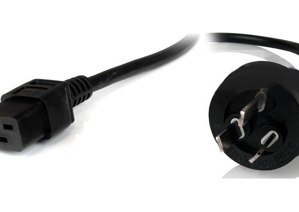8Ware Power Cable 2m 3-Pin AU to IEC C19 Male to Female 10A Electrical Safety Black