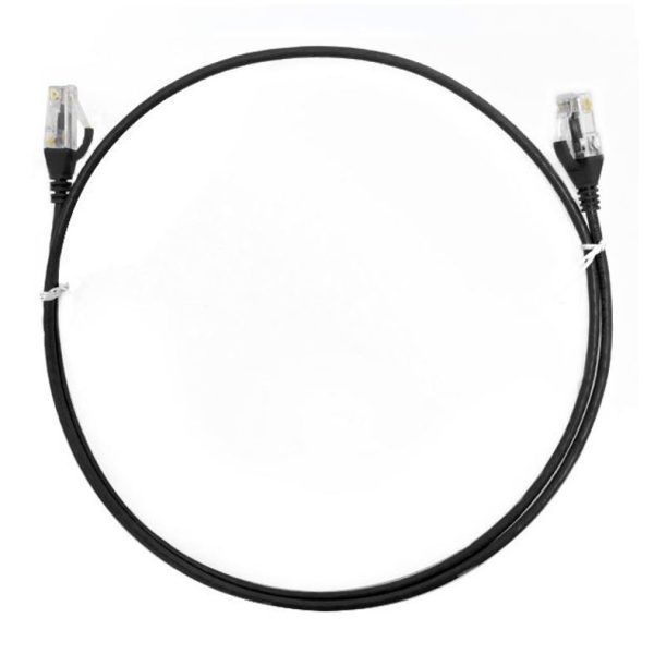 8ware CAT6 Ultra Thin Slim Cable 3m / 300cm - Black Color Premium RJ45 Ethernet Network LAN UTP Patch Cord 26AWG for Data