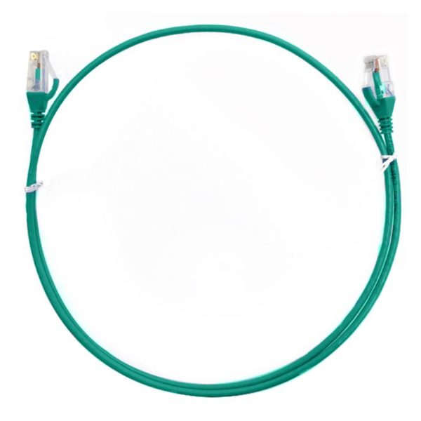 8ware CAT6 Ultra Thin Slim Cable 15m - Green Color Premium RJ45 Ethernet Network LAN UTP Patch Cord 26AWG for Data