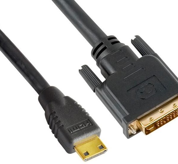 Astrotek Mini HDMI to DVI Cable 60cm - 19 pins Male to 24+1 pins Male 30AWG OD6.0mm Gold Plated Black PVC Jacket RoHS LS ~CBAT-MINIHDMIDVI-1.4