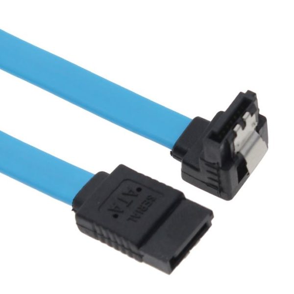 Astrotek SATA 3.0 Data Cable 50cm Male to Male 180 to 90 Degree with Metal Lock 26AWG Blue LS
