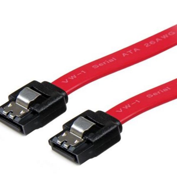 Astrotek SATA 3.0 Data Cable 30cm 7 pins Straight to 7 pins Straight with Latch Red Nylon Jacket 26AWG