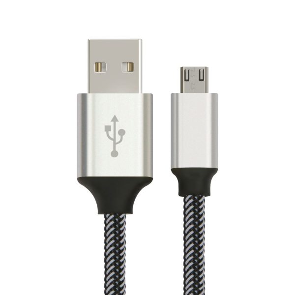 Astrotek 2m Micro USB Data Sync Charger Cable Cord Silver White Color for Samsung HTC Motorola Nokia Kndle Android Phone Tablet & Devices