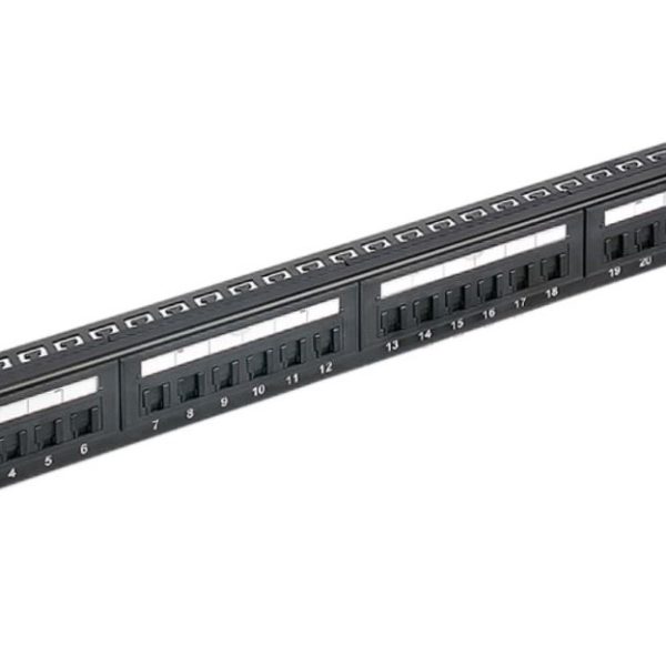 Astrotek 24 Ports UTP Patch Panel CAT6 RJ45 for 19' 1RU Rack Mount Data Network Cabinet Server PCB Type 110/Krone 3U' Black