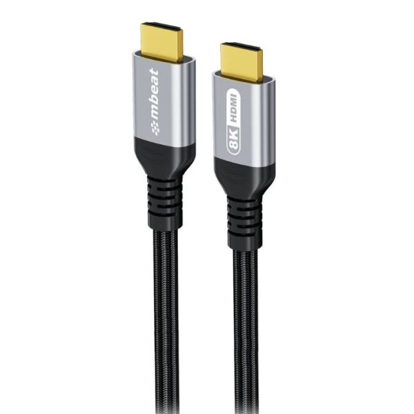 mbeat® Tough Link 3m Certified 8K HDMI Cable - Space Grey HDMI 2.1 (male) to HDMI 2.1 (male) 48Gbps 51g