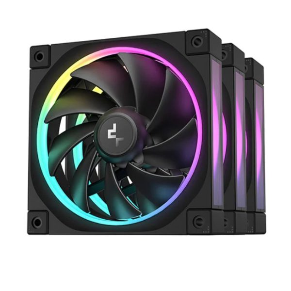 DeepCool FL12 3IN1 (3-Pack) 120mm Unique ARGB Fans, Low Noise, 4-pin PWM, Fluid Dynamic Bearing, Addressable RGB LED