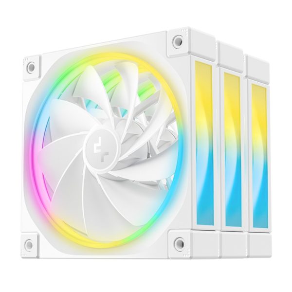 DeepCool FL12R White 120mm (3-Pack)  Unique Addressable RGB  High Performance Fans,  Low Noise, 4-pin PWM, Fluid Dynamic Bearing