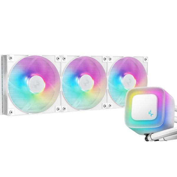 DeepCool LE360 WH V2 WhiteLiquid Cooler 360 mm 6th Gen Pump up to 3400 PWM, Hydro Bearing, IntelLGA1851/1700/1200/1151/1150/1155, AMDAM5/AM4