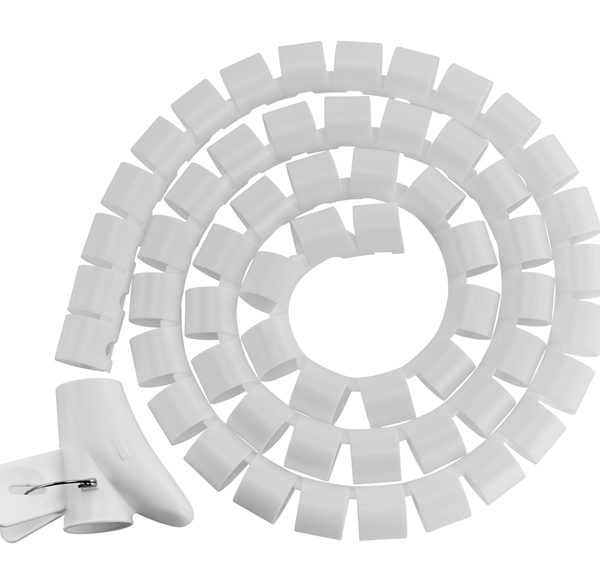 Brateck 30mm/1.2' Diameter Coiled Tube Cable Sleeve   Material Polyethylene(PE) Dimensions 1000x30mm - White (LS)