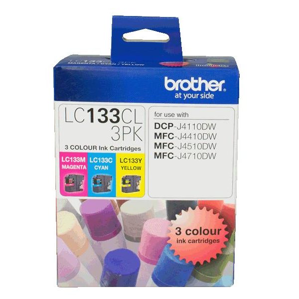Brother LC133 Colour Value Pack, 1X Cyan  1X Megenta  1X Yellow