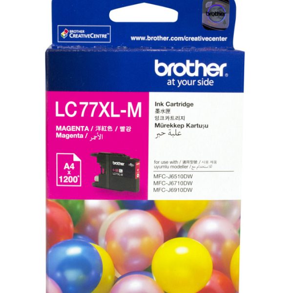 Brother LC-77XLM Magenta Super High Yield Ink Cartridge- MFC-J6510DW/J6710DW/J6910DW/J5910DW - up to 1200 pages