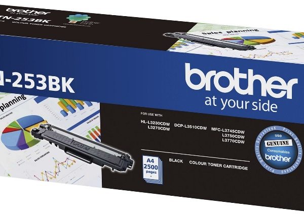 Brother TN-253BK Black Toner Cartridge to Suit -  HL-3230CDW/3270CDW/DCP-L3015CDW/MFC-L3745CDW/L3750CDW/L3770CDW (2,500 Pages)