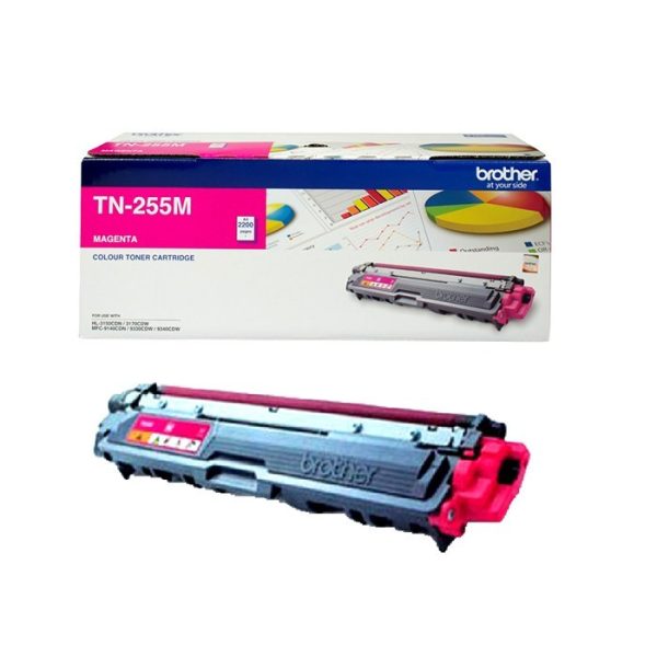 Brother TN-255M - MAGENTA HIGH YIELD TONER CARTRIDGE TO SUIT HL-3150CDN/3170CDW/MFC-9140CDN/9330CDW/9335CDW/9340CDW /DCP-9015CDW (2,200 Pages)