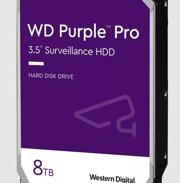 Western Digital WD Purple Pro 8TB 3.5' Surveillance HDD 7200RPM 256MB SATA3 245MB/s 550TBW 24x7 64 Cameras AV NVR DVR 2.5mil MTBF