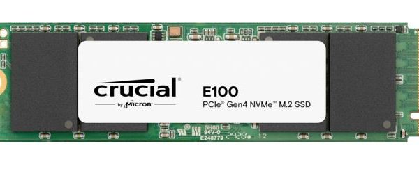 Crucial E100 480GB Gen4 NVMe SSD 4700/2500 MB/s R/W 60TBW 350K/460K IOPS 1.5M hrs MTTF M.2 2280 PCIe4 3yrs <500GB ~Crucial P3