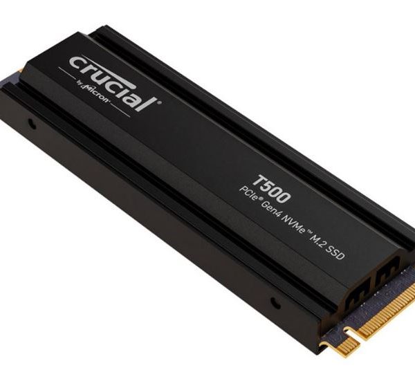 Crucial T500 4TB Gen4 NVMe SSD Heatsink - 7400/7000 MB/s R/W 2400TBW 1440K IOPs 1.5M hrs MTTF Acronis True Image Creative Cloud PS5