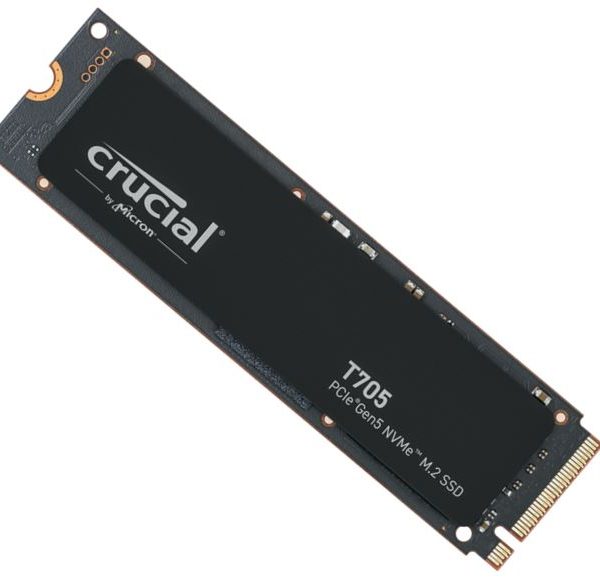 Crucial T705 2TB Gen5 NVMe SSD - 14500/12700 MB/s R/W 1200TBW 1550K IOPs 1.5M hrs MTTF DirectStorage for Intel 14th Gen & AMD Ryzen 7000