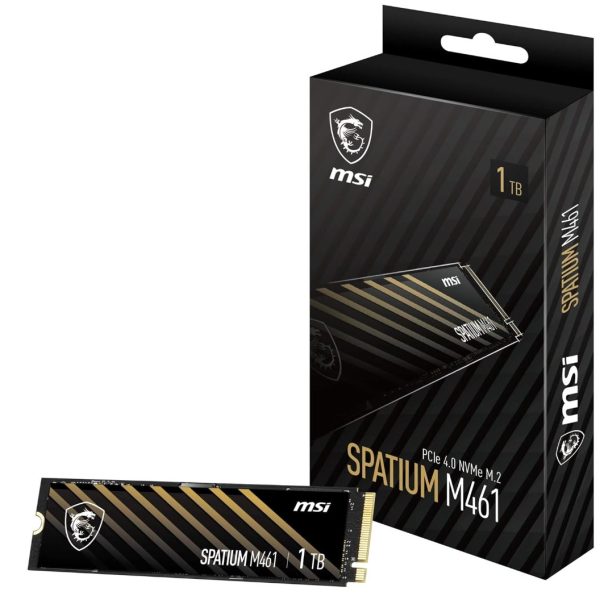MSI SPATIUM M461 PCIe 4.0 NVMe M.2 1TB Internal SSD PCIe Gen4 NVMe (SPATIUM M461 PCIe 4.0 NVMe M.2 1TB), 5 Year Warranty
