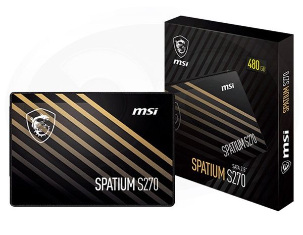 MSI SPATIUM S270 SATA 2.5' 480GB,  PHISON S11, 3D NAND, SATA III 6Gbps, Sequential Read up to 500MB/s, Sequential Write up to 450MB/s, 250 TBW, 5Y WTY