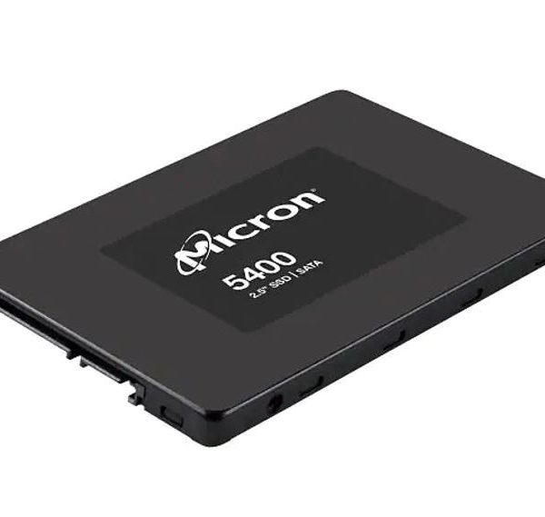 Micron 5400 PRO 960GB 2.5' SATA Enterprise SSD 540R/520W MB/s 95K/35K IOPS 2628TBW 1.5DWPD 3M hrs MTTF AES 256-bit encryption Server Data Centre 5yrs