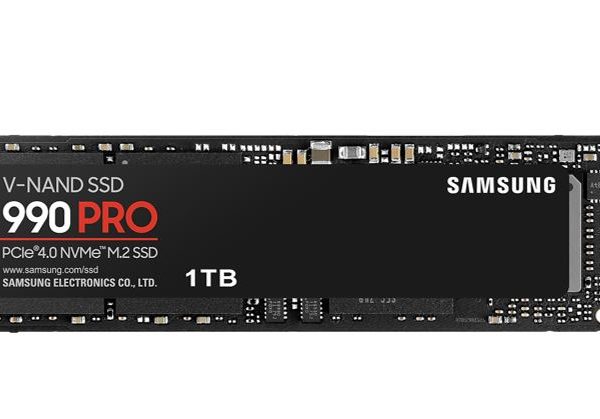Samsung 990 Pro 1TB Gen4 NVMe SSD 7450MB/s 6900MB/s R/W 1550K/1200K IOPS 600TBW 1.5M Hrs MTBF for PS5 5yrs Wty