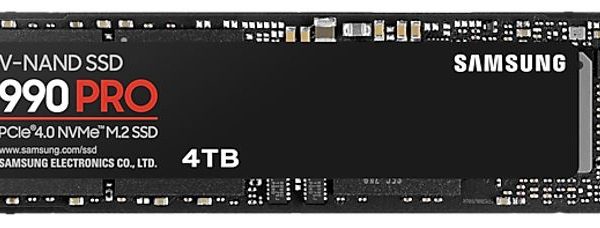 Samsung 990 Pro 4TB Gen4 NVMe SSD 7450MB/s 6900MB/s R/W 1600K/1550K IOPS 2400TBW 1.5M Hrs MTBF for PS5 5yrs Wty