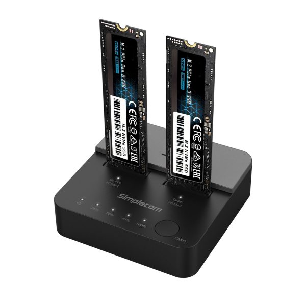(LS)Simplecom SD550v2 USB 3.2 Gen2x2 to Dual Bay NVMe M.2 SSD Docking Station Duplicator Offline Clone