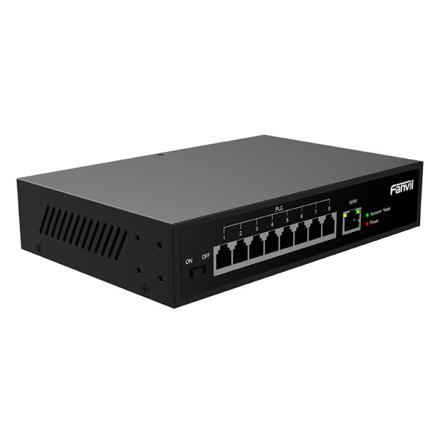 Fanvil PN8 2-Wire PoE Switch, Plug-and-Play, Reuse Existing Wires (PSTN & RVV cables), Cascade Via Ethernet Cables, Built-in Power Supply