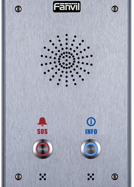 Fanvil I12D 2 Outdoor Audio Intercom, 2 SIP Lines, 2 Button, 2 SIP Lines, PoE, Full-duplex speakerphone, AIO: door access, intercom and paging service
