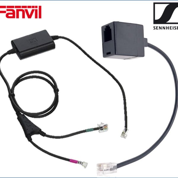 Fanvil / EPOS l Sennheiser Electronic Hook Switch (EHS) Adapter - Inc Fanvil T-03  RJ9 Connector Cable