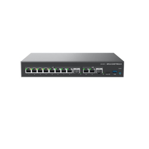 Grandstream GCC6011, 2 x 2.5 Gigabit SFP port and 10 x Gigabit Ethernet ports, Built-in IP PBX provides voice and video communications