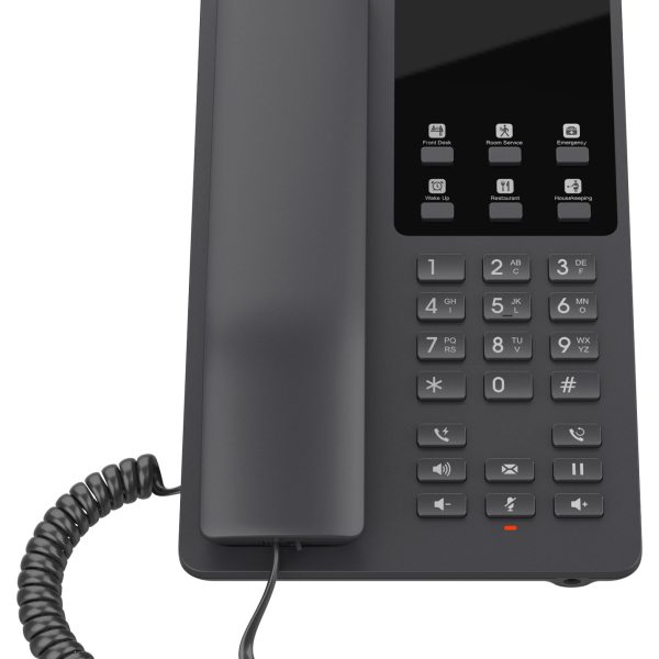 Grandstream GHP621W Desktop Hotel Phone, Built-in WiFi, Black, 2 SIP Accounts, 2 Lines, 3-way Audio Conferencing, Hearing Aid Compatibility (HAC)