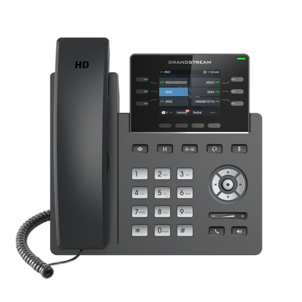 Grandstream GRP2613 6 Line IP Phone, 3 SIP Accounts, 320x240 Colour Screen, HD Audio, Powerable Via POE